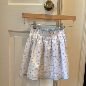 Floral White and Blue Kids Skirt